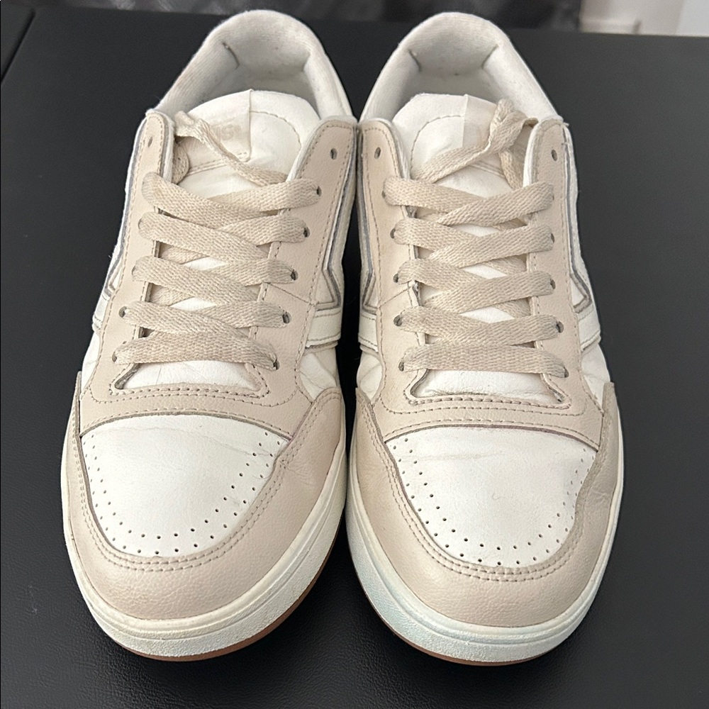 Vans Men's Cream and White Sneakers